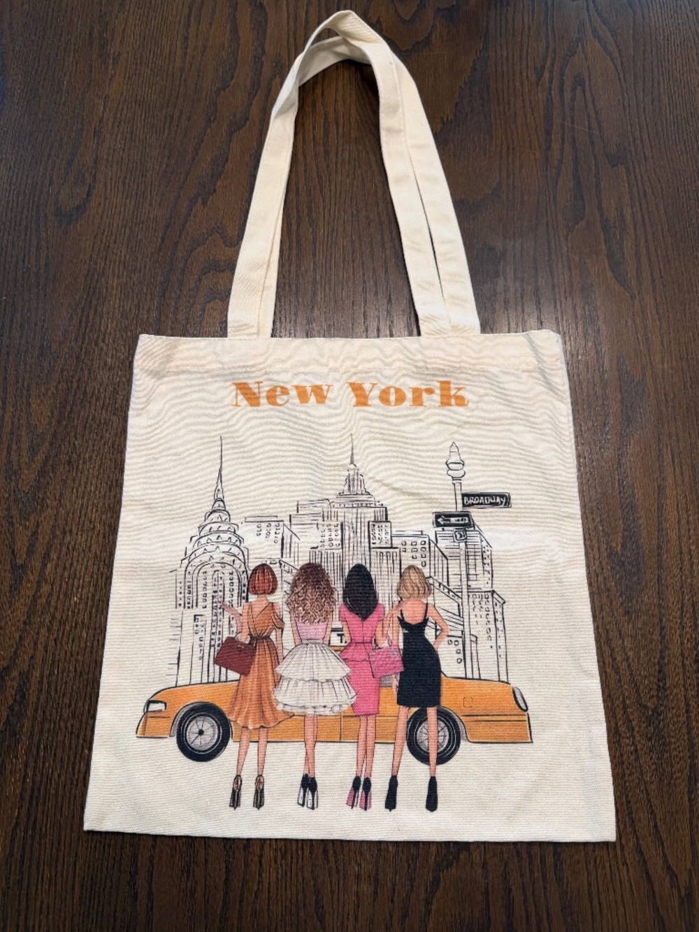 NWOT - New York City Fashion Illustration Canvas Tote Bag